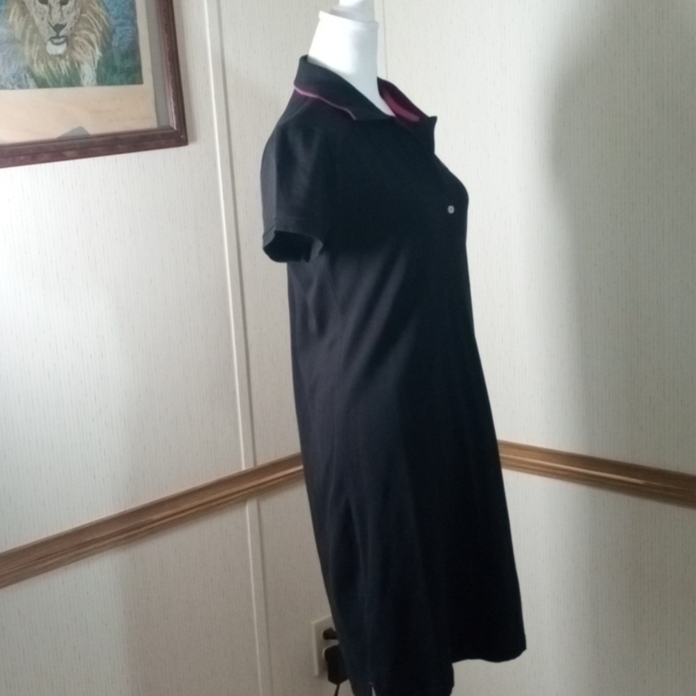 U.S. Polo Assn. Black Mini Polo Dress with Pink Trim, Sporty, Classic,Comfort, - Picture 7 of 7